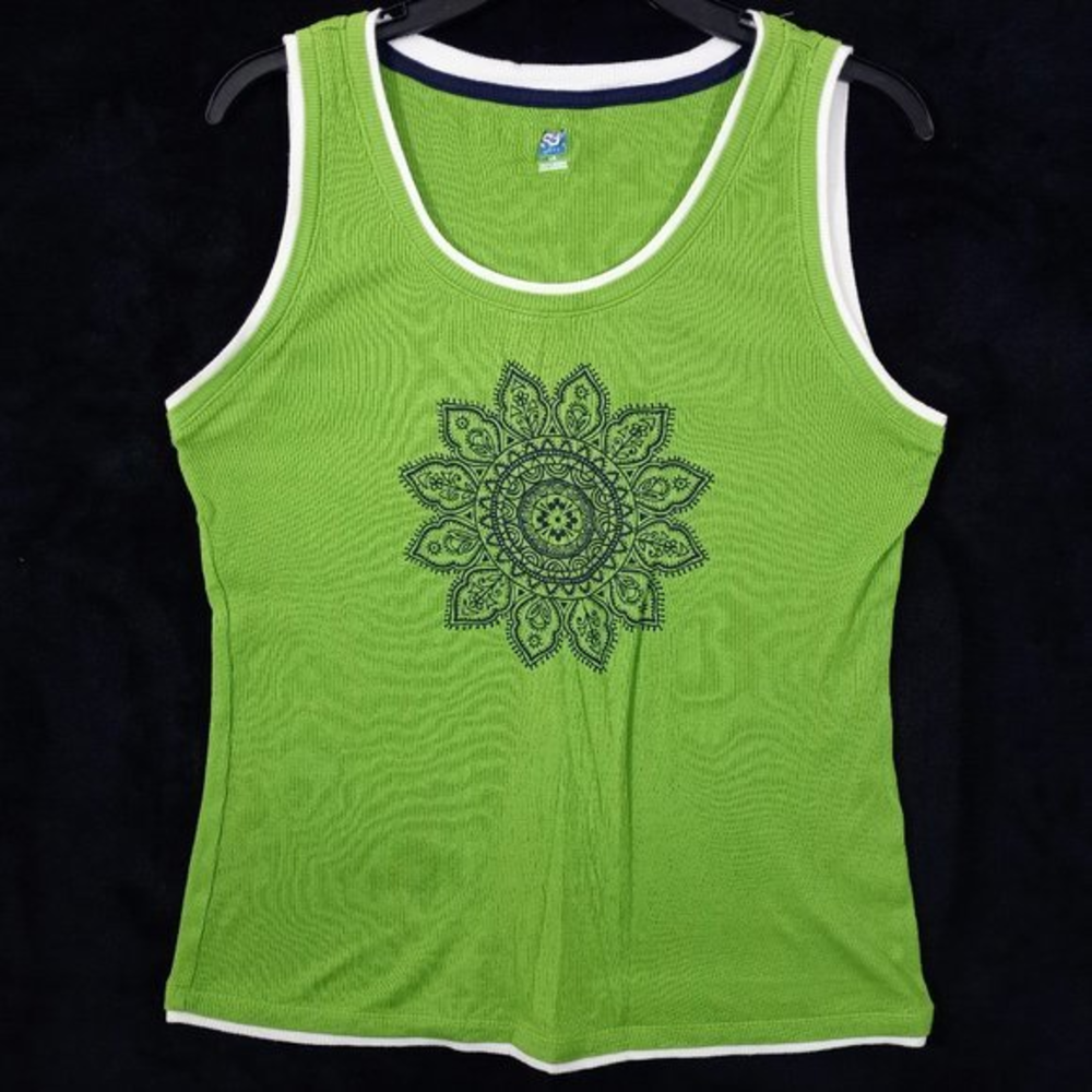 SB Active Tank Top‎ Size Large Green & White #1167